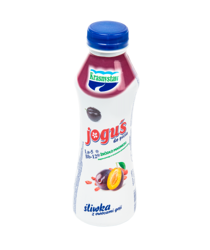Jogurt ze śliwkami i owocami goji do picia Joguś