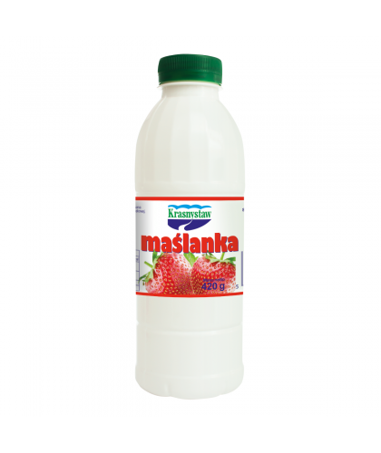Maślanka truskawkowa w butelce
