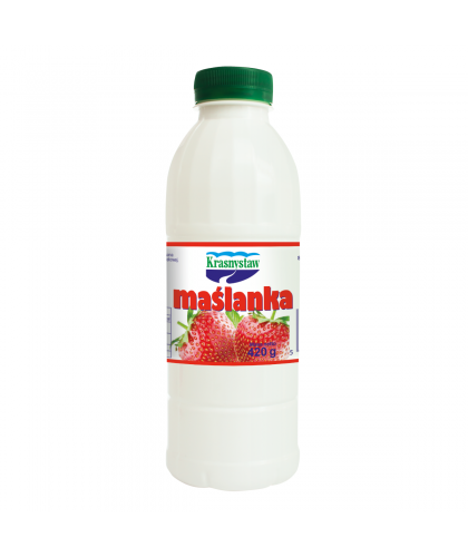 Strawberry buttermilk in a bottle 