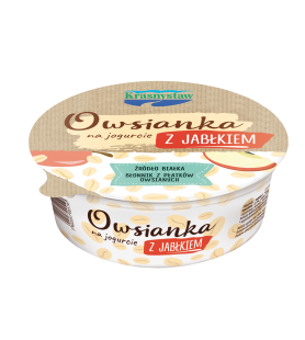 Oatmeal on yoghurt with apple 
